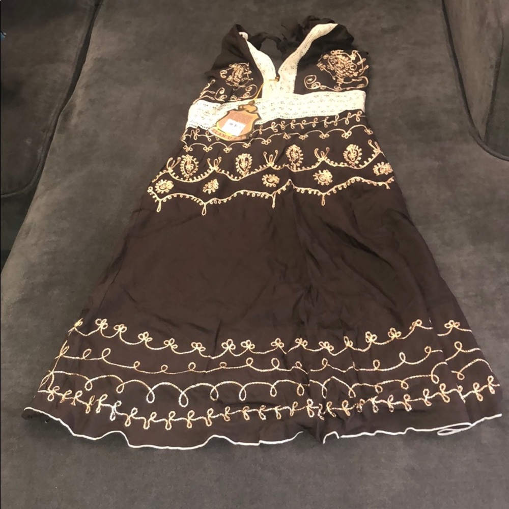 Brown Linen Dress